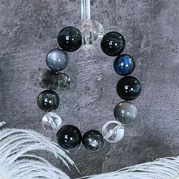 Black Gold Stone Crystal Bracelet